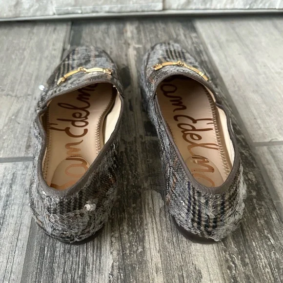 Sam Edelman  Loraine Sequin Plaid  Preppy Academia Loafers wi Gold Accent, Sz 9M - Picture 10 of 14